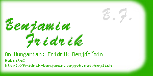 benjamin fridrik business card